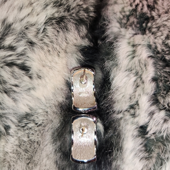 DIOR *RARE* Vintage Checkered silver tone earrings - Picture 6 of 6